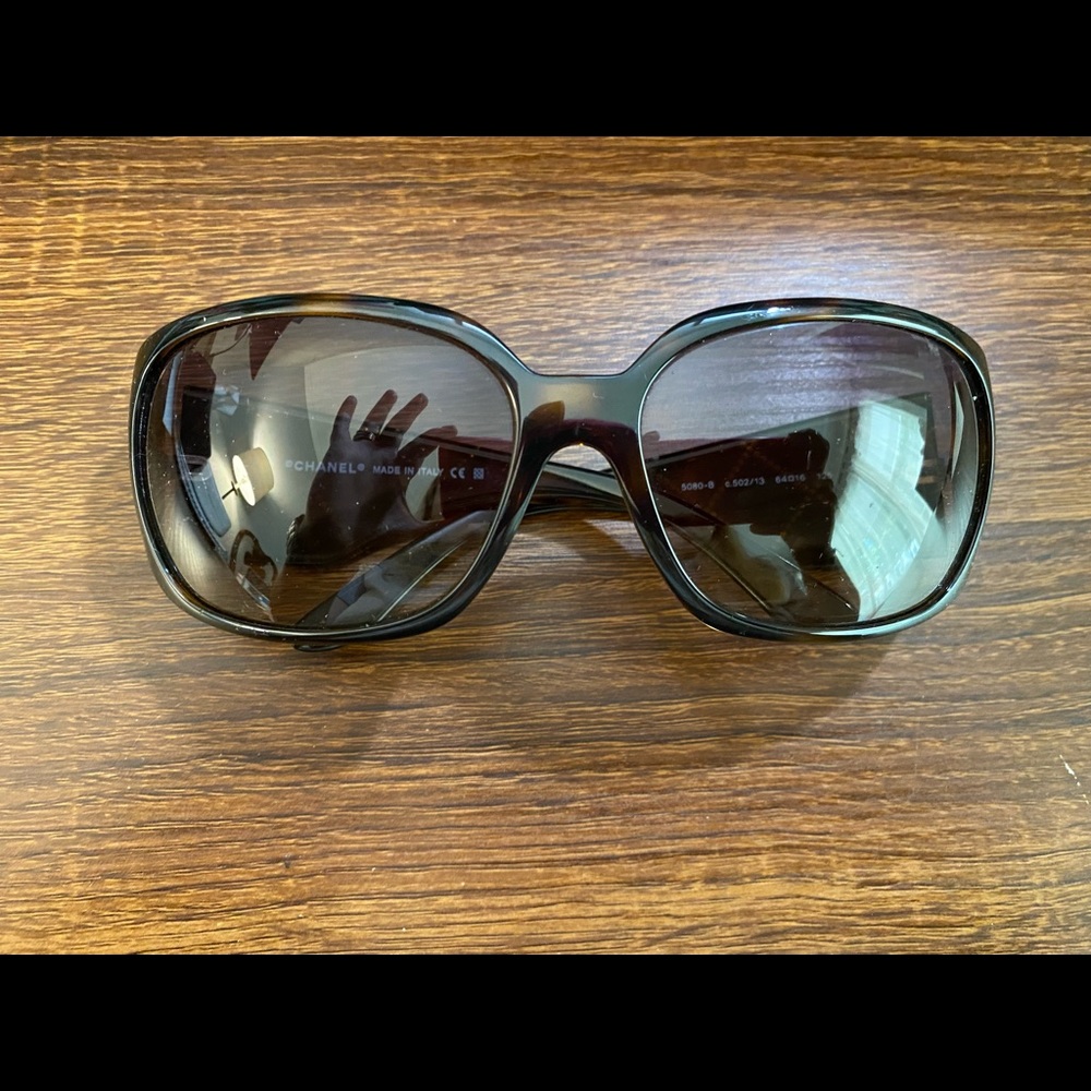 Chanel tortoise oversized sunglasses
